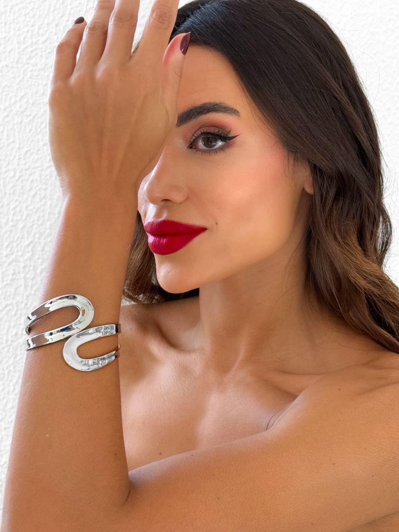 Bracelete Folheado a Ouro 18k e Prata Gota Vazada Mix Banho