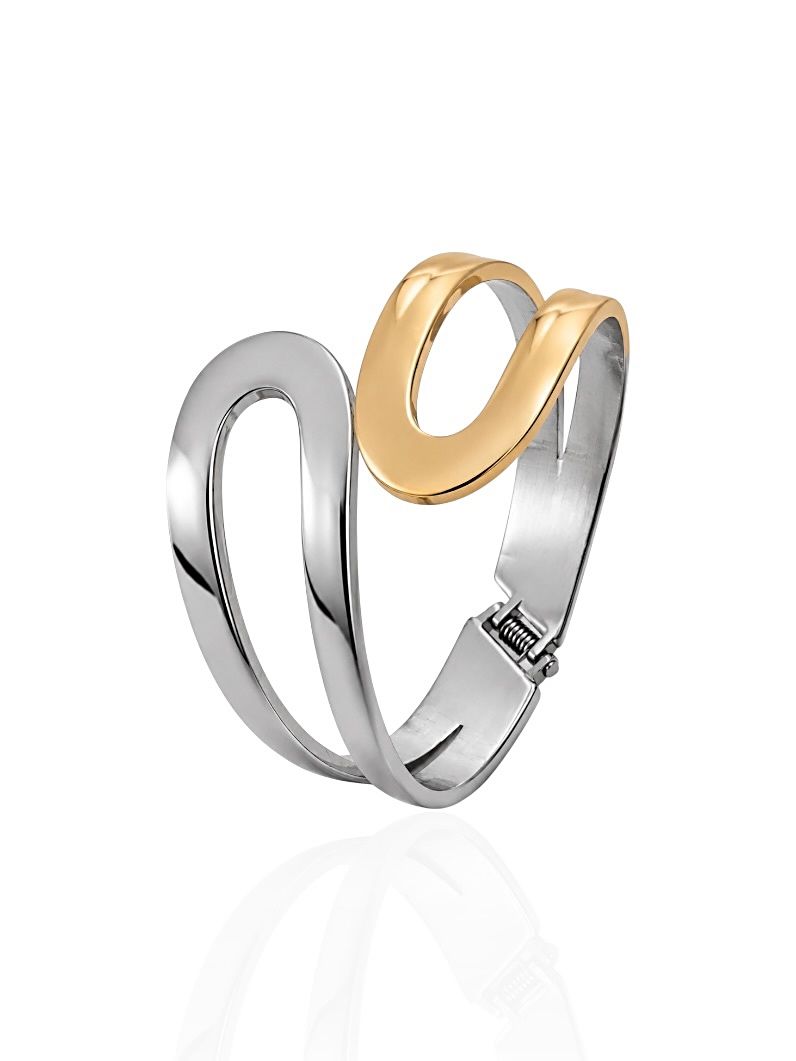 Bracelete Folheado a Ouro 18k e Prata Gota Vazada Mix Banho