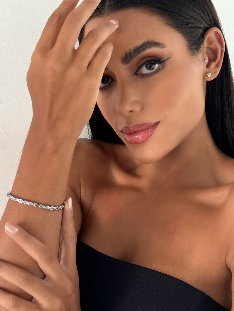 Bracelete Folheado a Ouro 18k e Prata Gotas de Zircônias