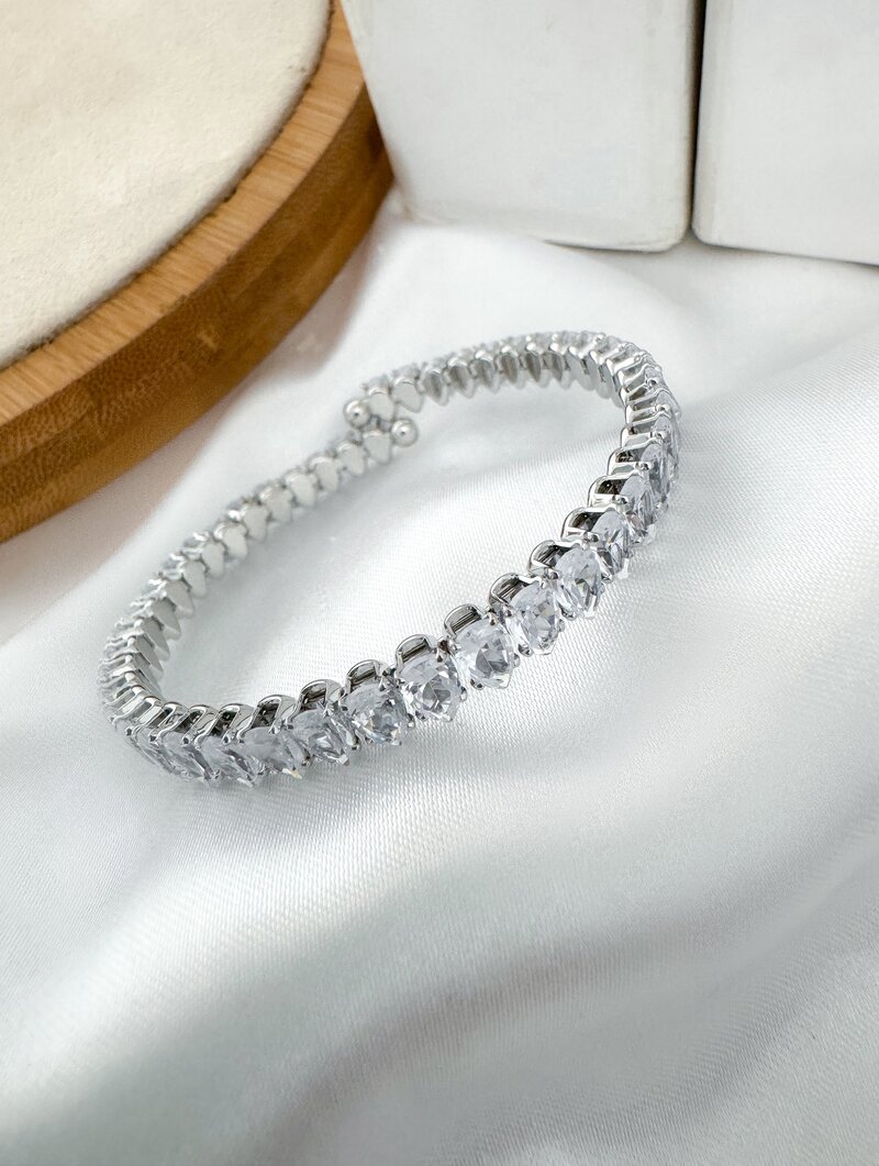 Bracelete Folheado a Ouro 18k e Prata Gotas de Zircônias