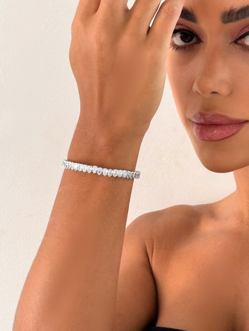 Bracelete Folheado a Ouro 18k e Prata Gotas de Zircônias