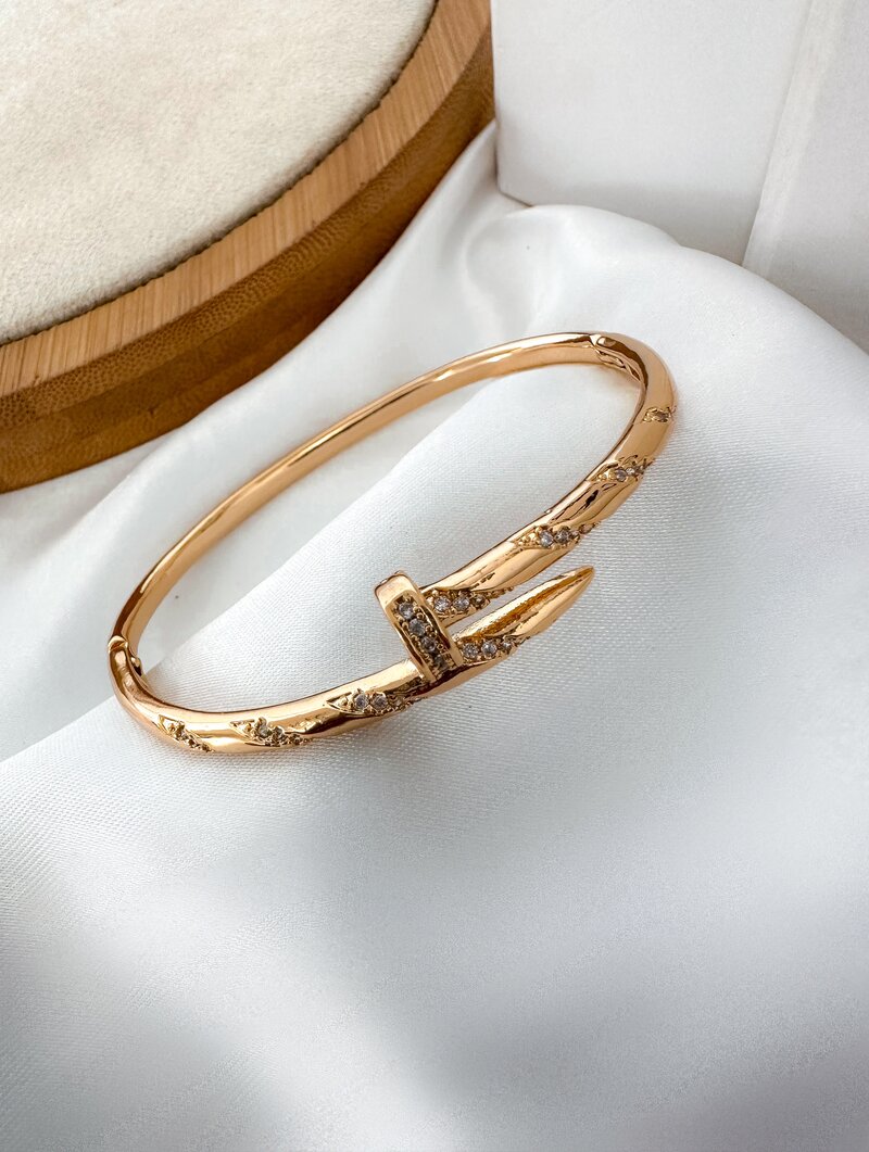 Bracelete Folheado a Ouro 18k e Prata Inspiração Alta Joalheria