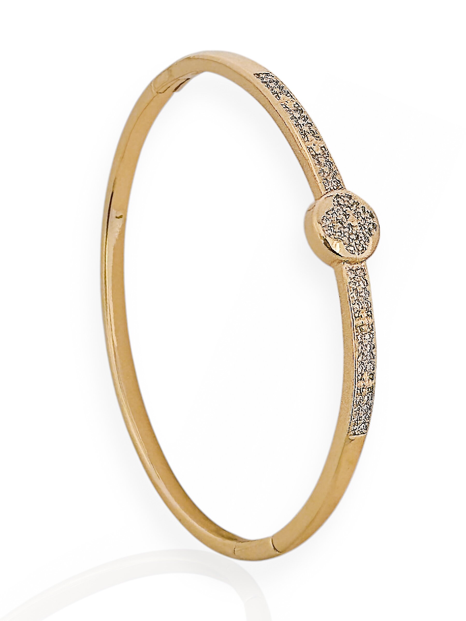 Bracelete Folheado a Ouro 18k e Prata Inspiração Com Micro Zircônia