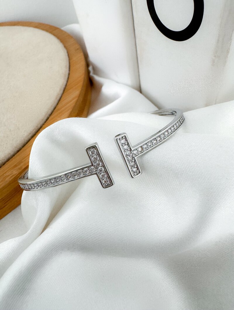 Bracelete Folheado a Ouro 18k e Prata Inspiração com Micro Zircônias