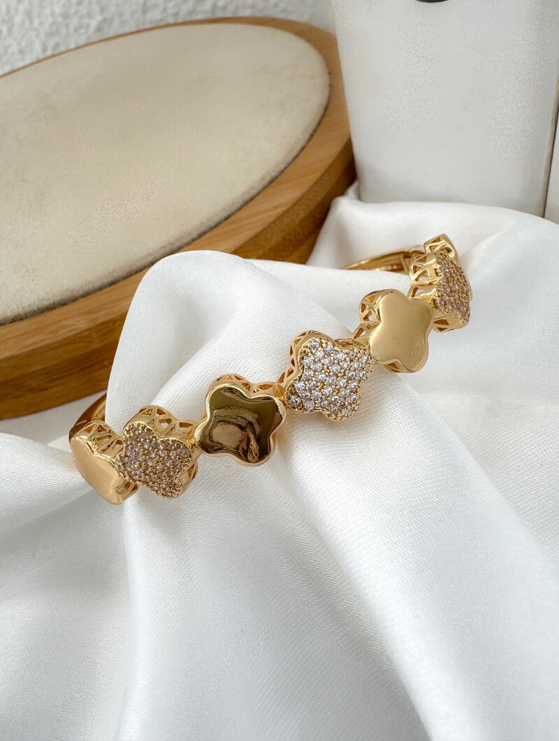 Bracelete Folheado a Ouro 18k e Prata Inspiração Joalheria 'Virginia'