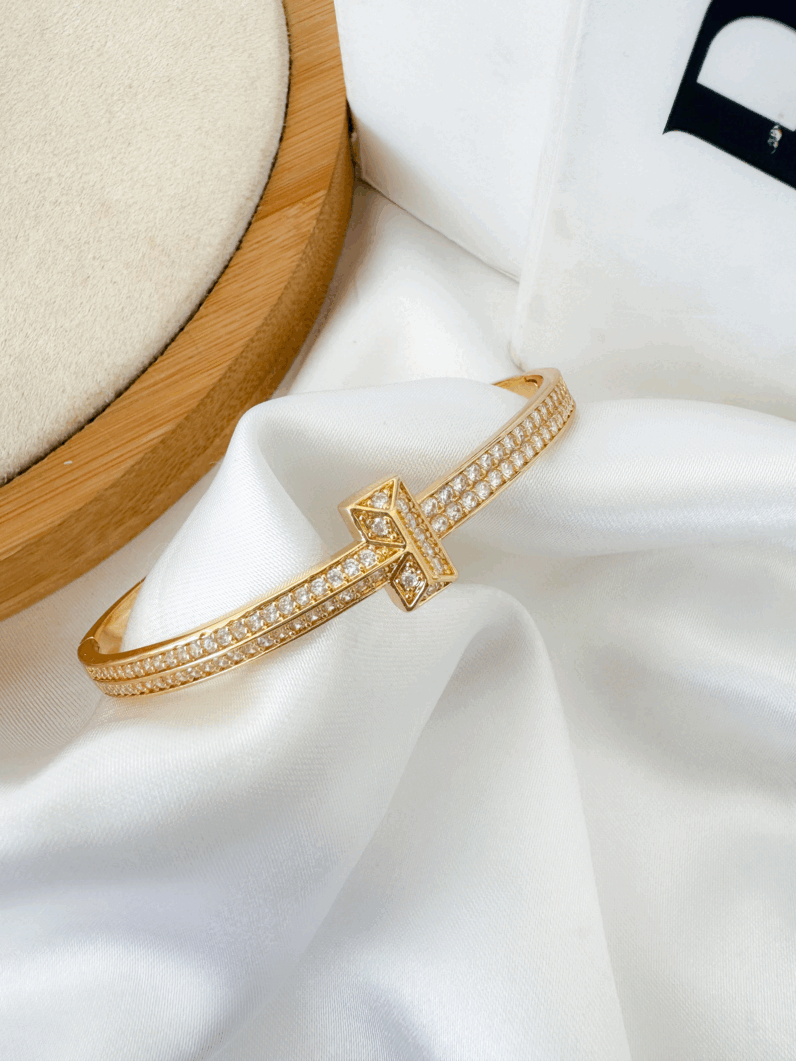 Bracelete Folheado a Ouro 18k e Prata Inspiração Joalheria