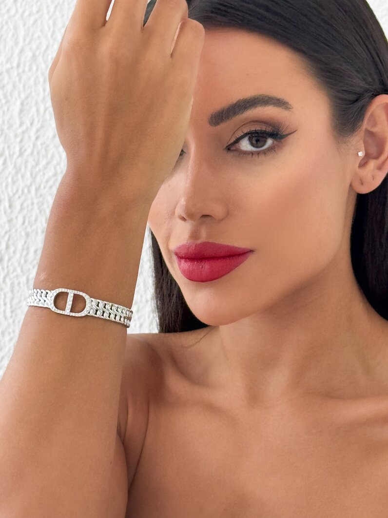 Bracelete Folheado a Ouro 18k e Prata Inspiração Joalheria