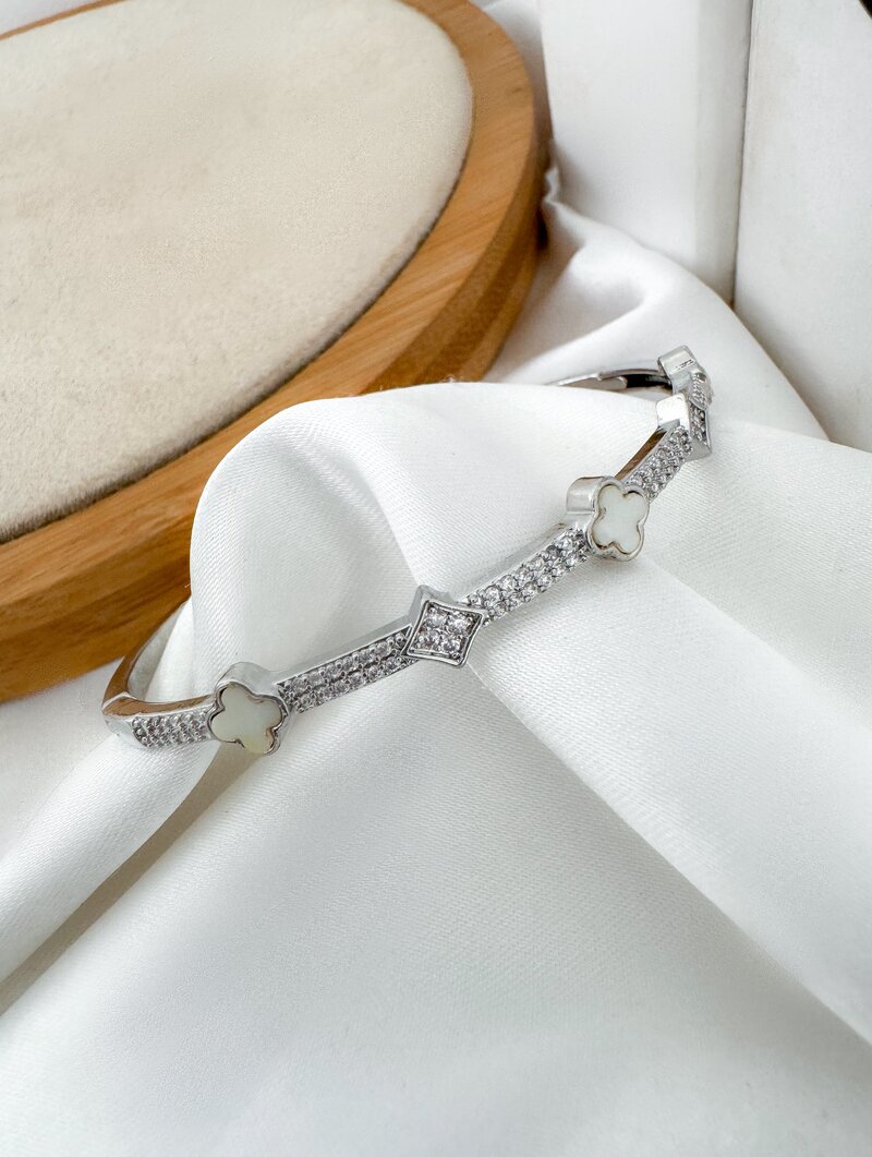 Bracelete Folheado a Ouro 18k e Prata Inspiração Joalheria com Detalhe Resinado