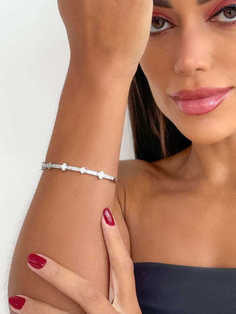 Bracelete Folheado a Ouro 18k e Prata Inspiração Joalheria com Detalhe Resinado