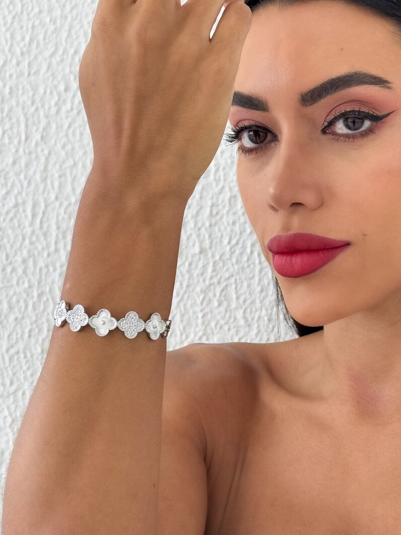 Bracelete Folheado a Ouro 18k e Prata Inspiração Vazado e Com Zircônia