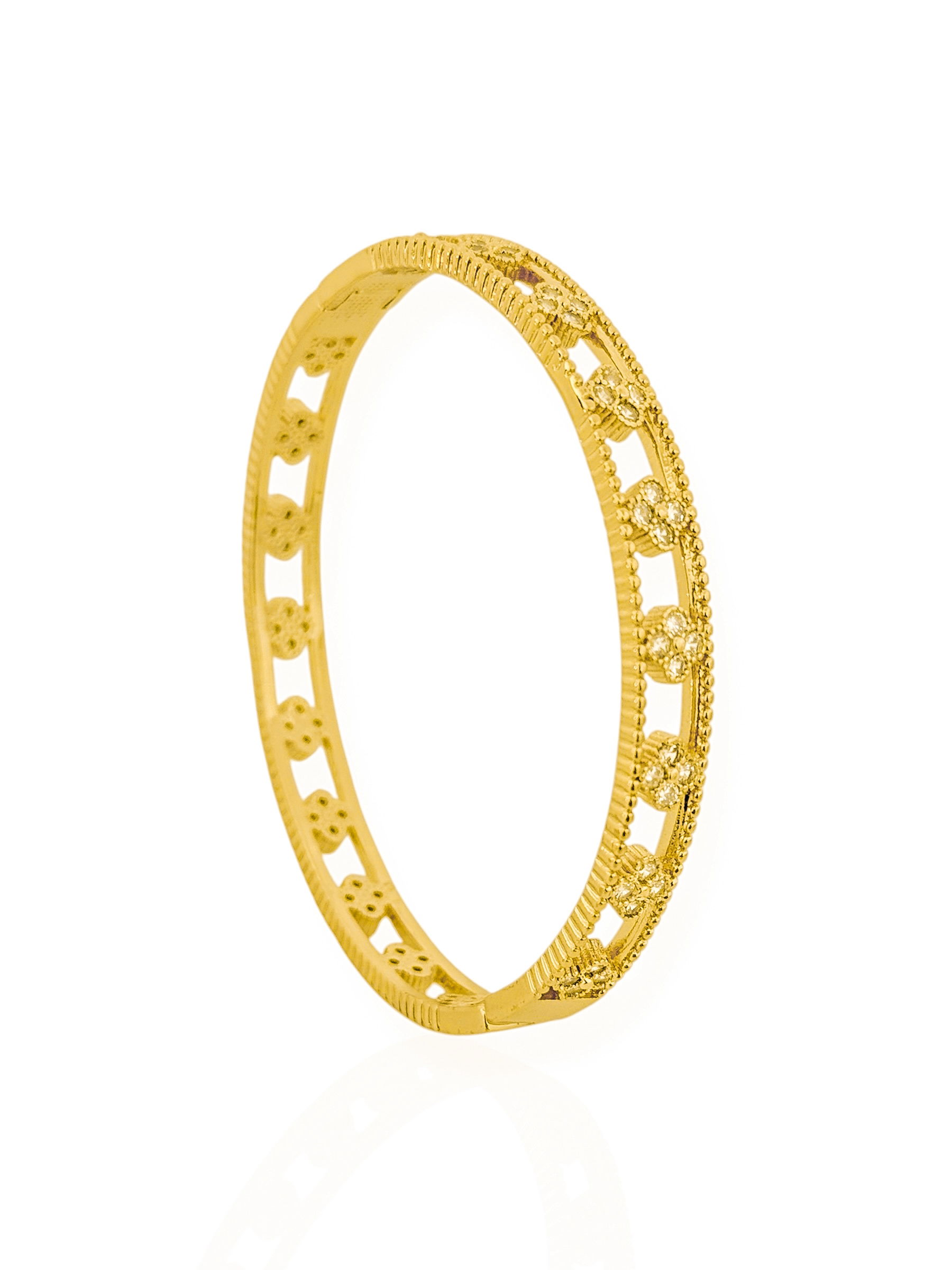 Bracelete Folheado a Ouro 18k e Prata Inspiração Vg Com Zircônia