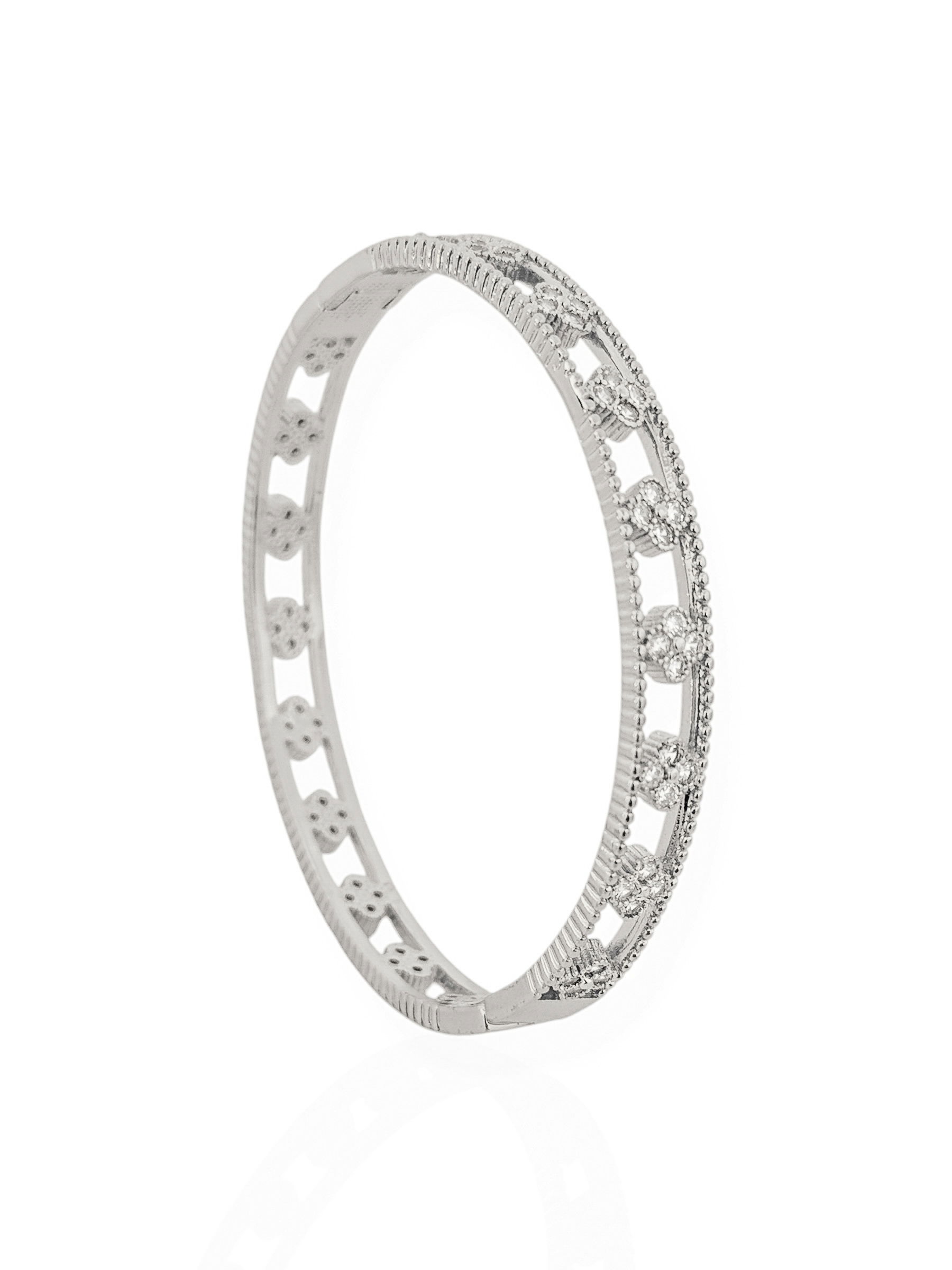 Bracelete Folheado a Ouro 18k e Prata Inspiração Vg Com Zircônia