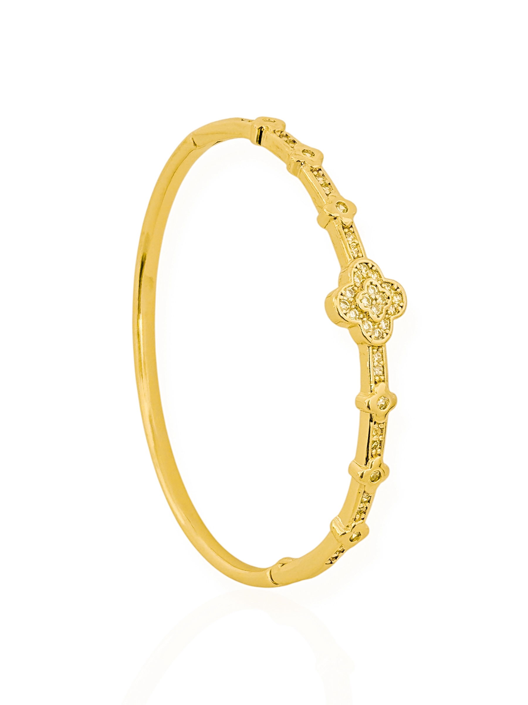 Bracelete Folheado a Ouro 18k e Prata Inspiração Vg Cravejado