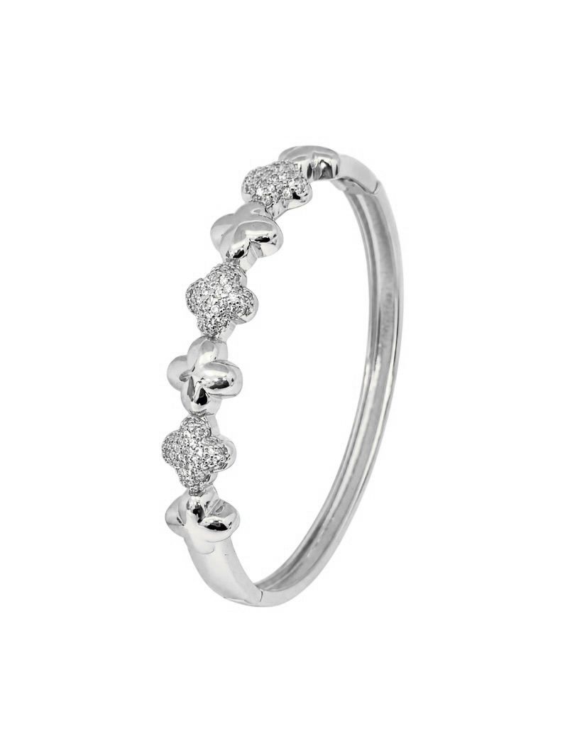 Bracelete Folheado a Ouro 18k e Prata Inspiração Vg. Liso e Cravejado