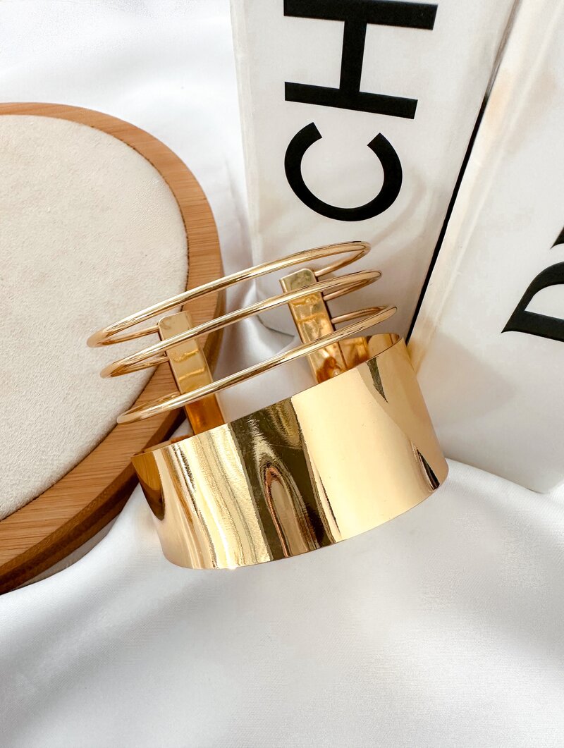 Bracelete Folheado a Ouro 18k e Prata Jade