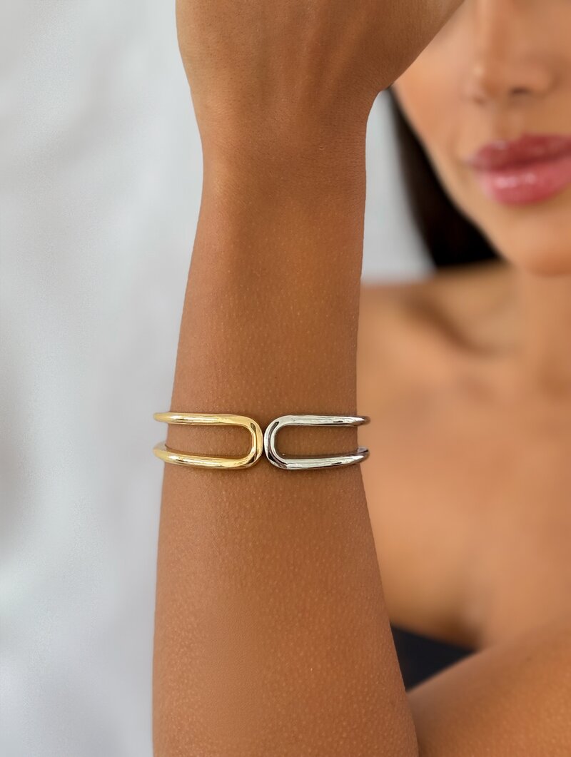 Bracelete Folheado a Ouro 18k e Prata Lara