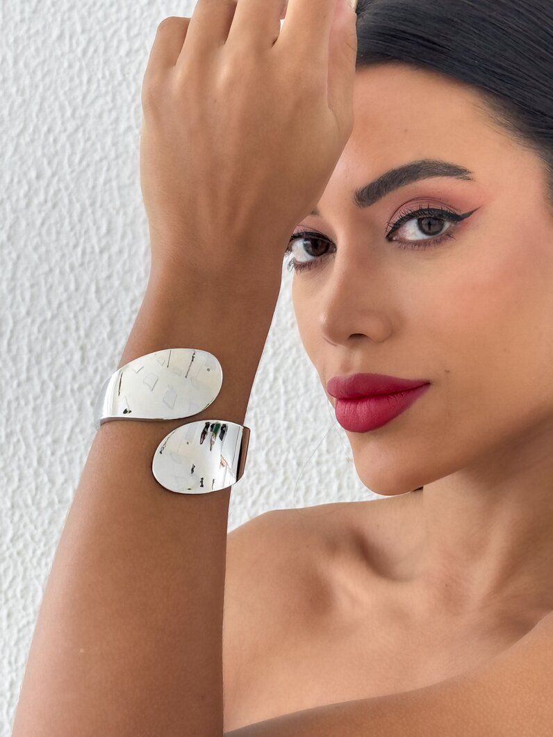 Bracelete Folheado a Ouro 18k e Prata Liso