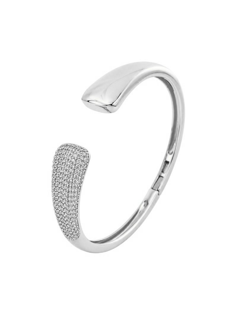 Bracelete Folheado a Ouro 18k e Prata Liso e Cravejado
