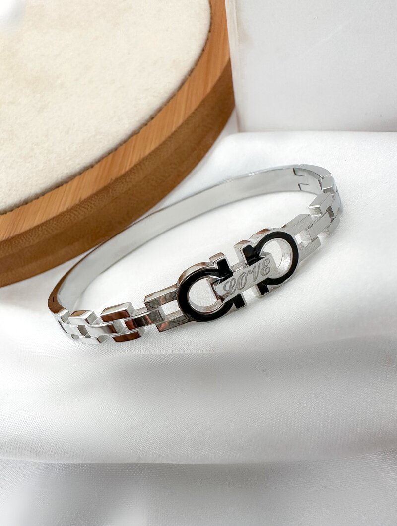 Bracelete Folheado a Ouro 18k e Prata Love