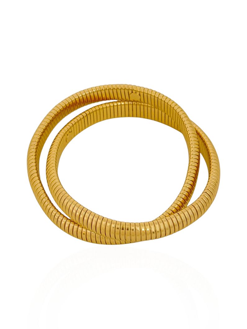 Bracelete Folheado a Ouro 18k e Prata Malha Dupla