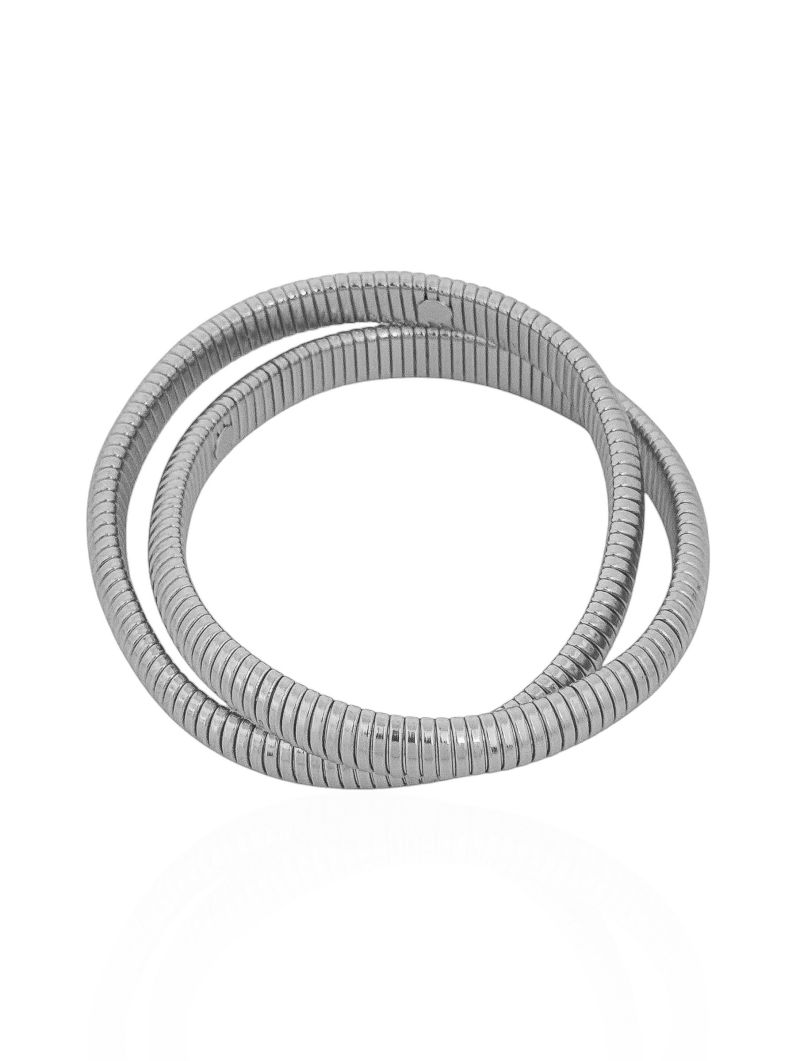Bracelete Folheado a Ouro 18k e Prata Malha Dupla