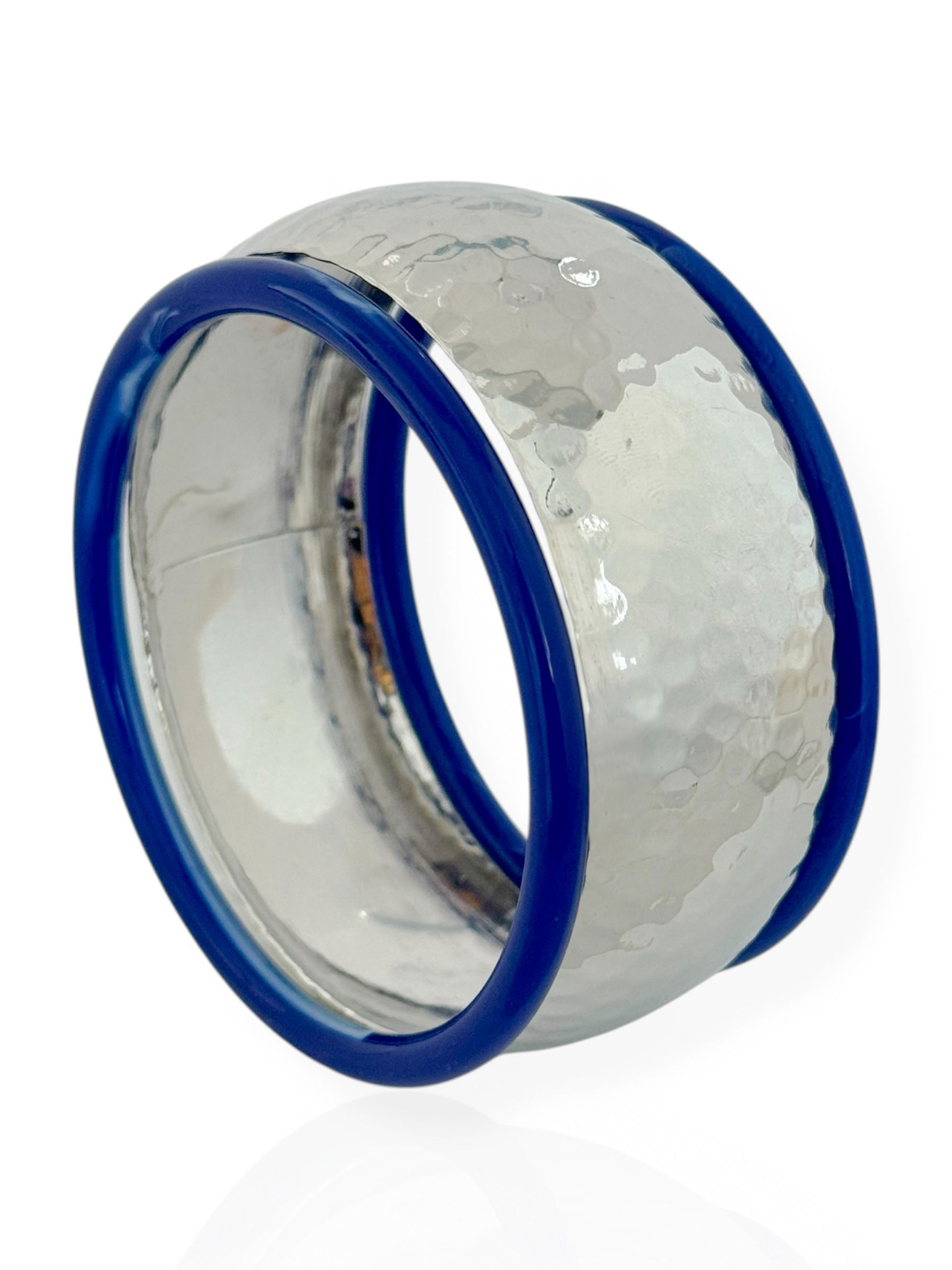 Bracelete Folheado a Ouro 18k e Prata Martelado e Aro Resinado
