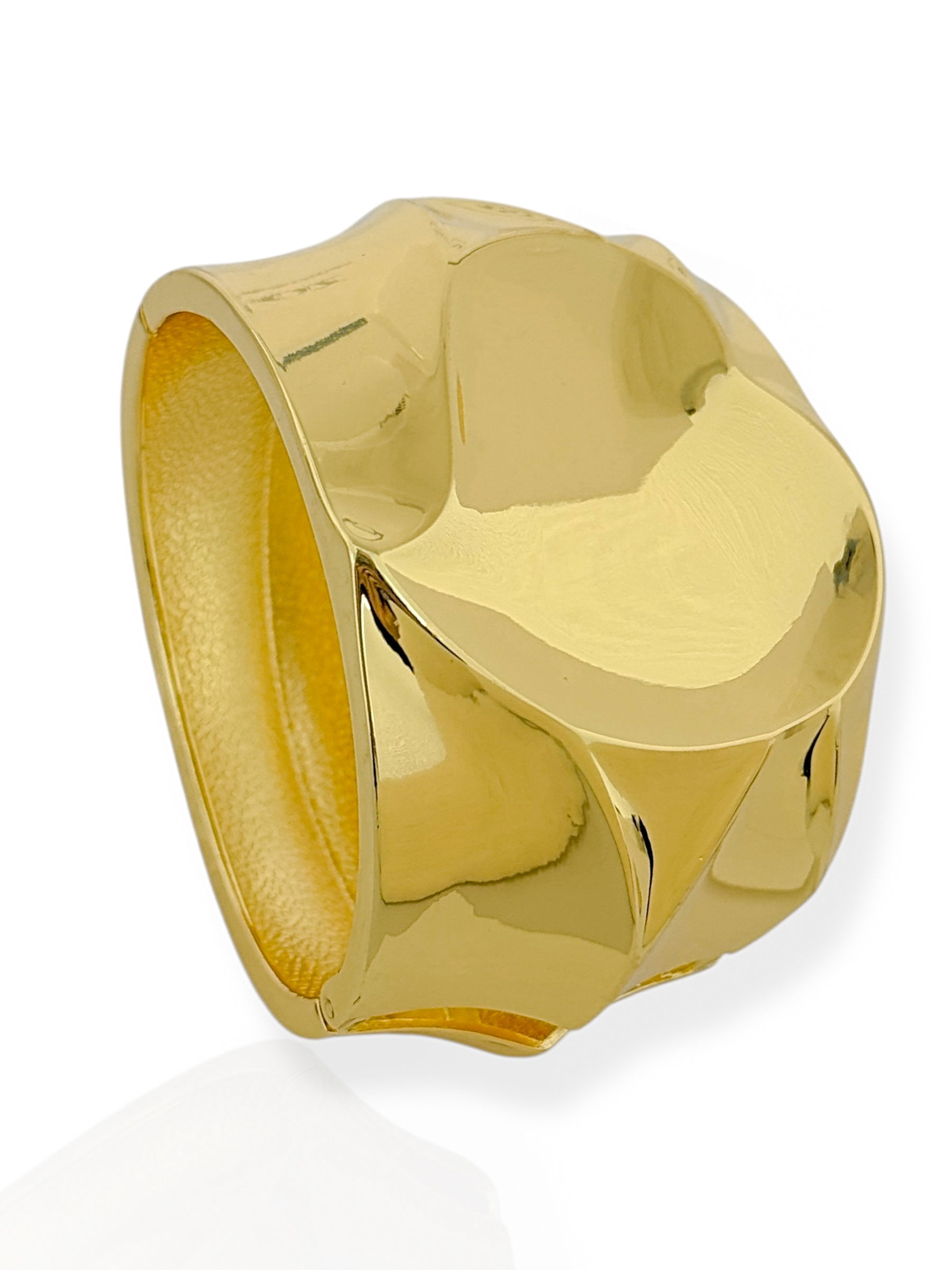 Bracelete Folheado a Ouro 18k e Prata Maxi Com Design Coração