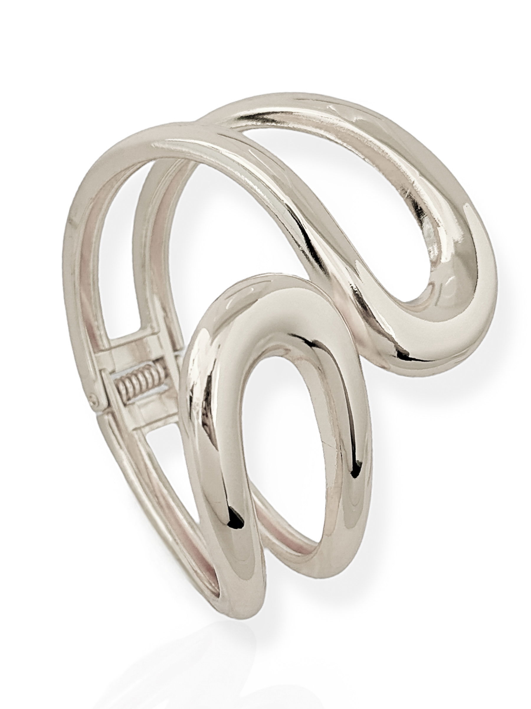 Bracelete Folheado a Ouro 18k e Prata Maxi Duo Gota Vazado