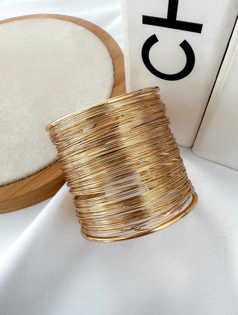 Bracelete Folheado a Ouro 18k e Prata Maxi Fios