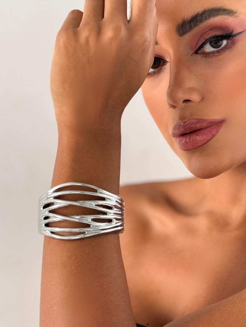 Bracelete Folheado a Ouro 18k e Prata Maxi Fios