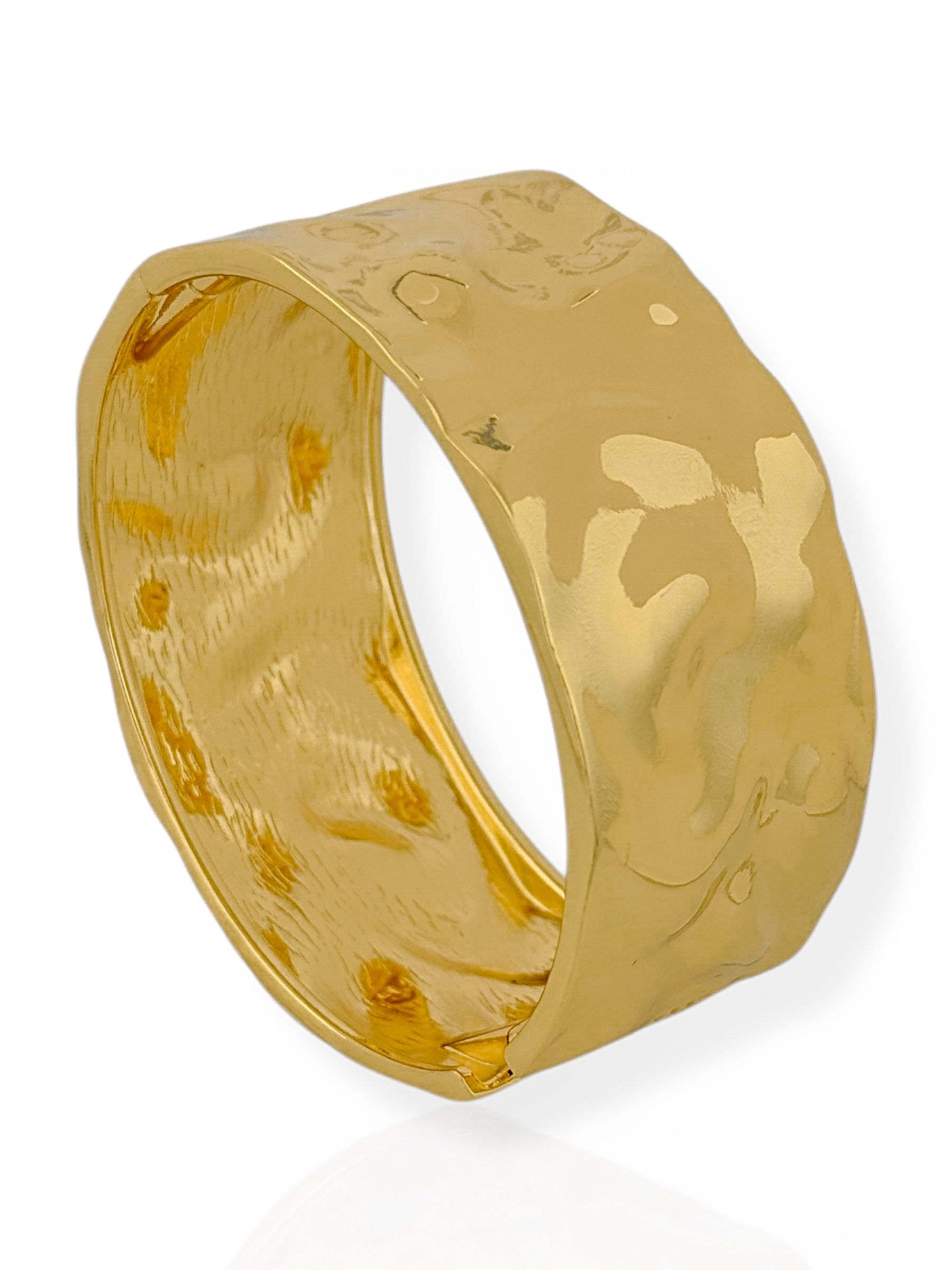 Bracelete Folheado a Ouro 18k e Prata Maxi Martelado