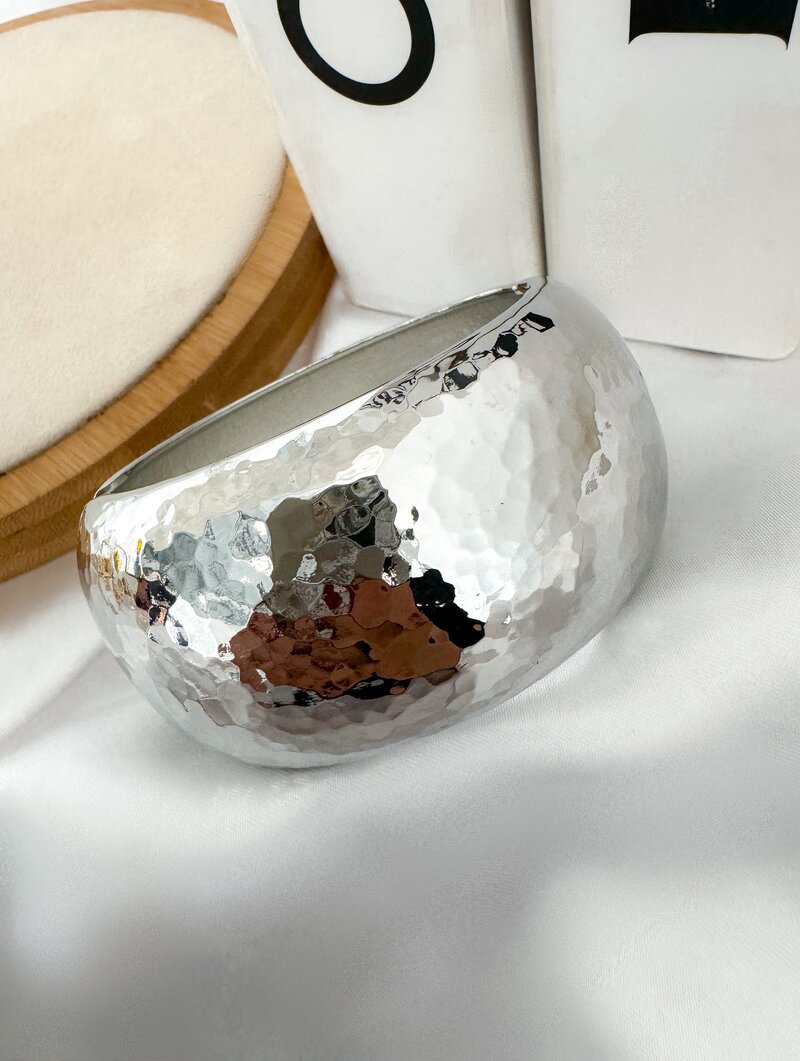 Bracelete Folheado a Ouro 18k e Prata Maxi Texturizado