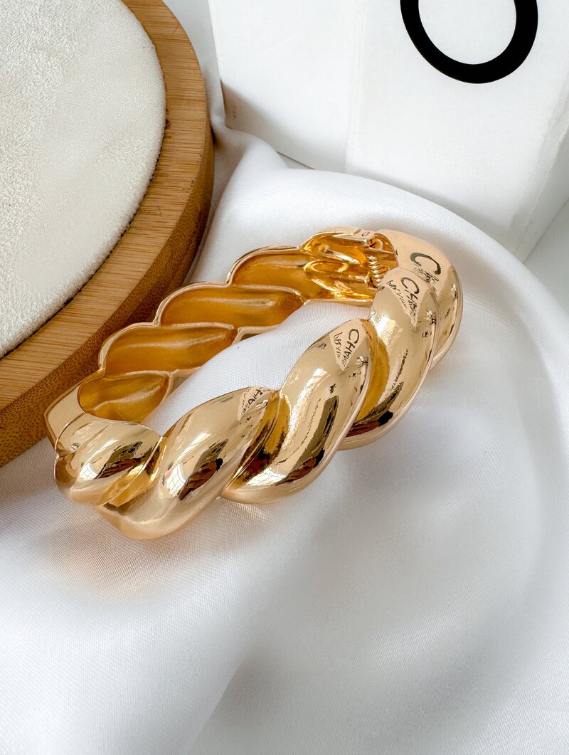 Bracelete Folheado a Ouro 18k e Prata Maxi Torcido