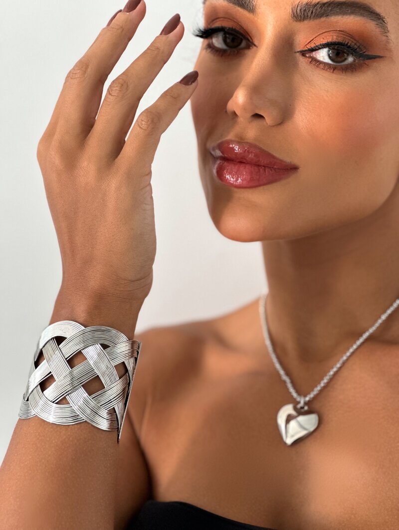 Bracelete Folheado a Ouro 18k e Prata Maxi Trançado