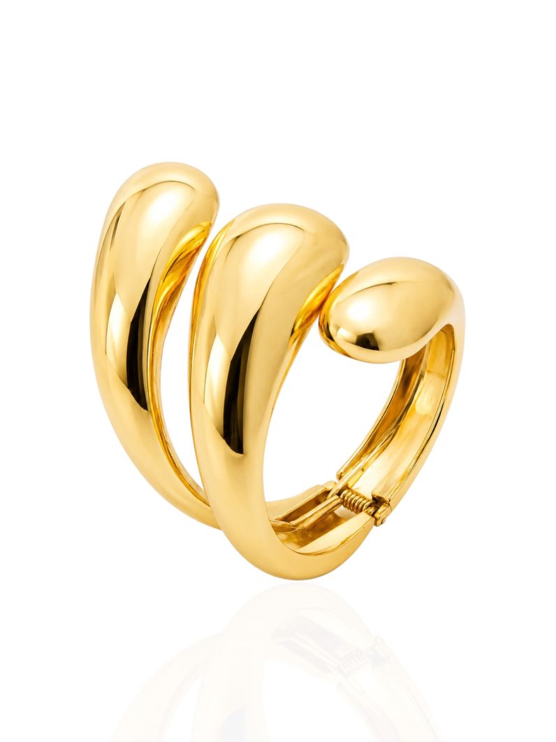 Bracelete Folheado a Ouro 18k e Prata Maxi Triplo Liso