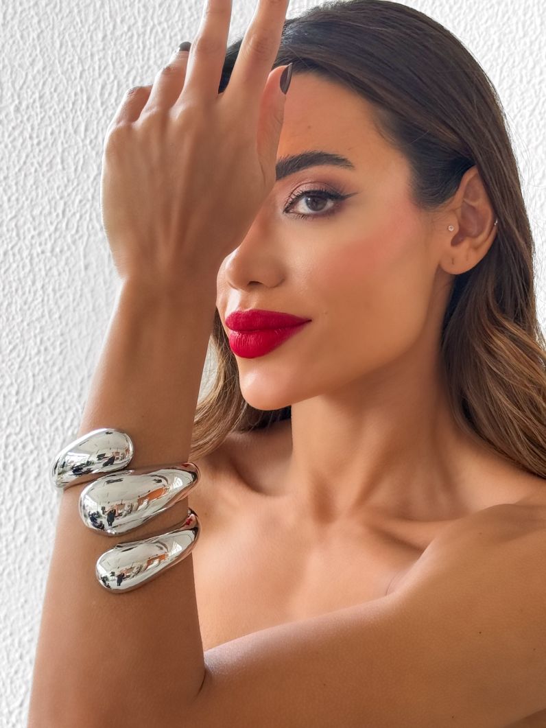 Bracelete Folheado a Ouro 18k e Prata Maxi Triplo Liso