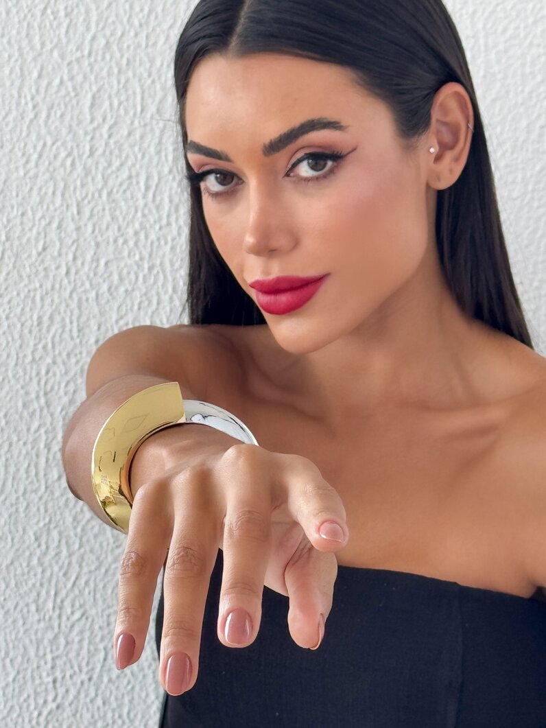 Bracelete Folheado a Ouro 18k e Prata Mix Banho Angel