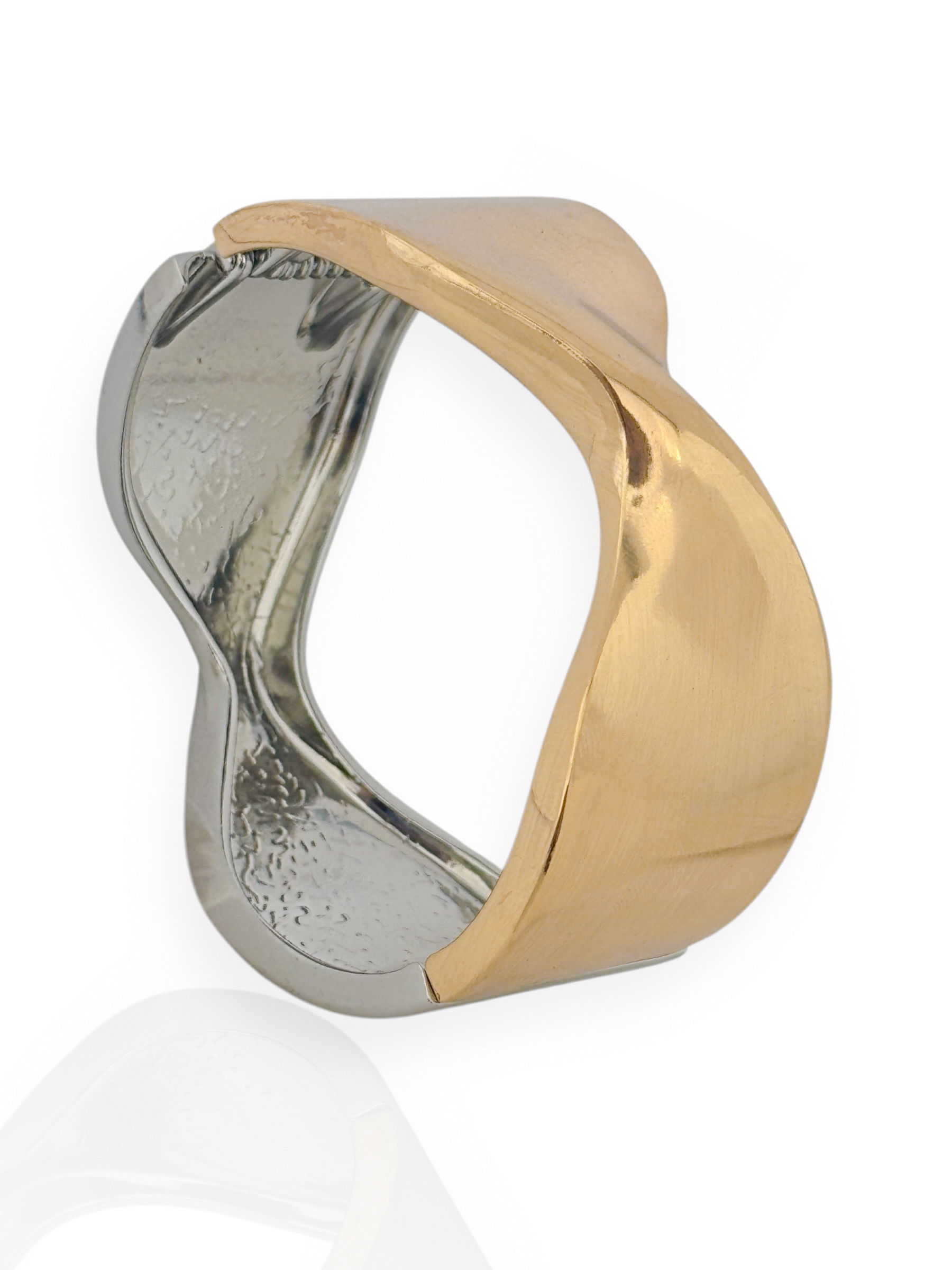 Bracelete Folheado a Ouro 18K e Prata Mix banho Aro Torcido