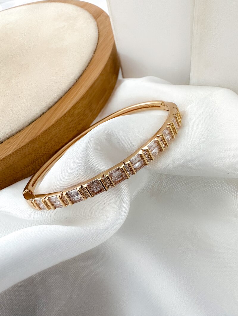 Bracelete Folheado a Ouro 18k e Prata Navetes com Entremeios