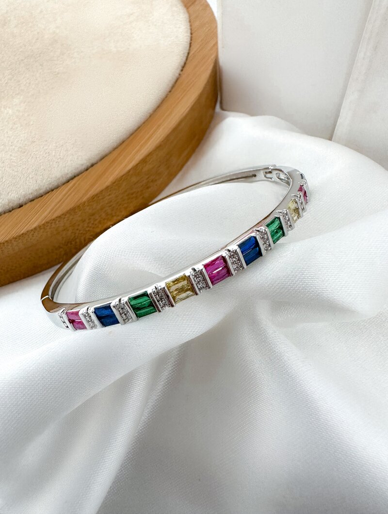 Bracelete Folheado a Ouro 18k e Prata Navetes com Entremeios