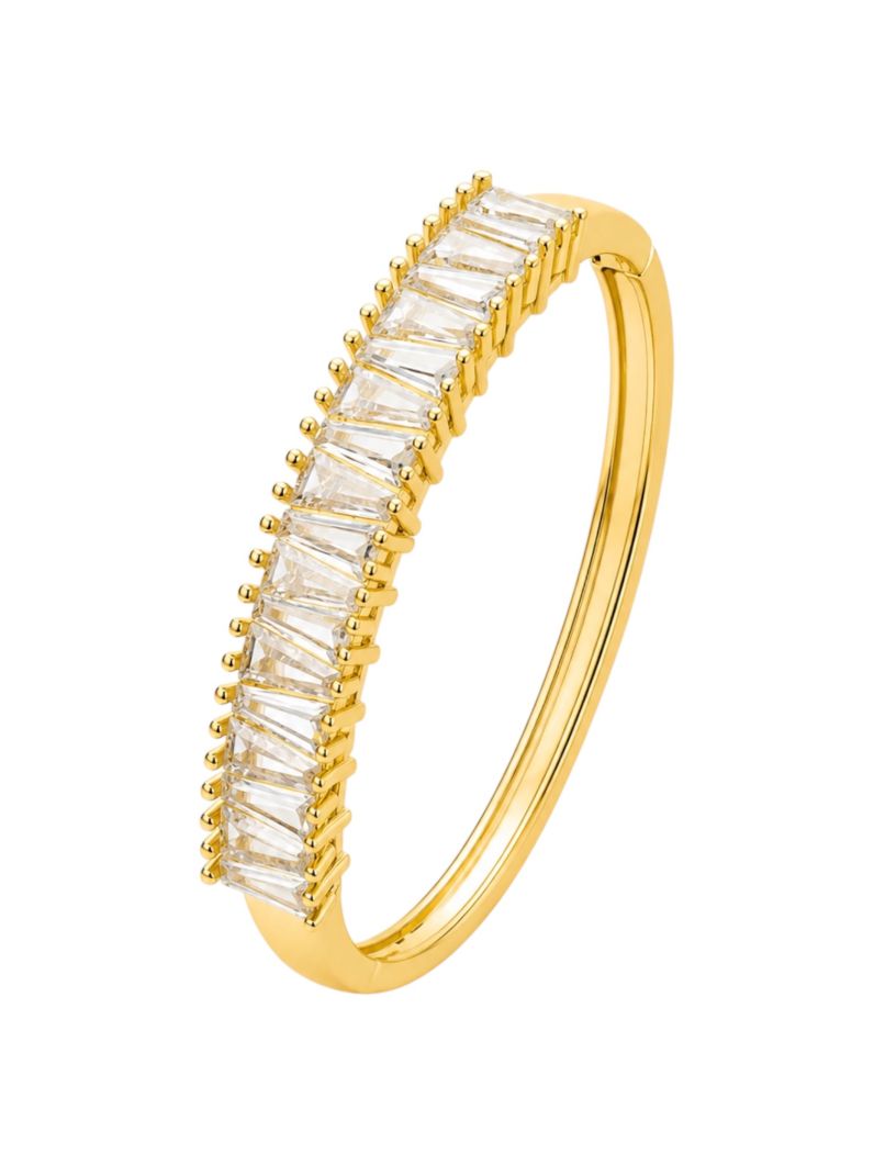Bracelete Folheado a Ouro 18k e Prata Navetes Trabalhadas