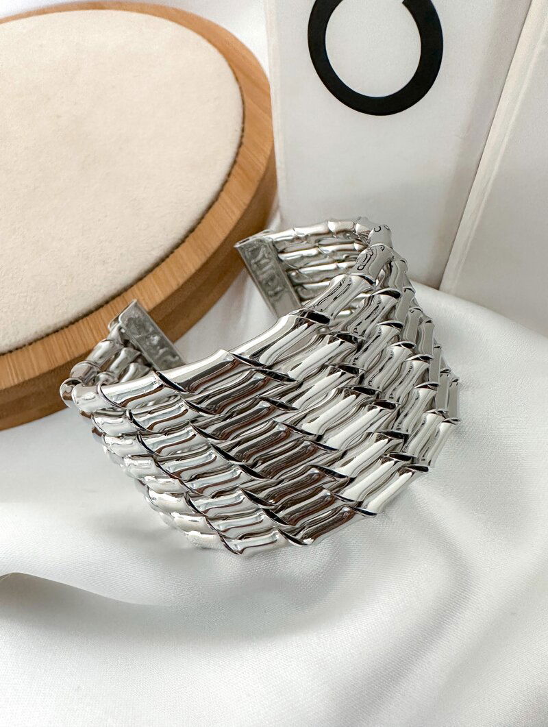 Bracelete Folheado a Ouro 18k e Prata Oito Fios Torcidos