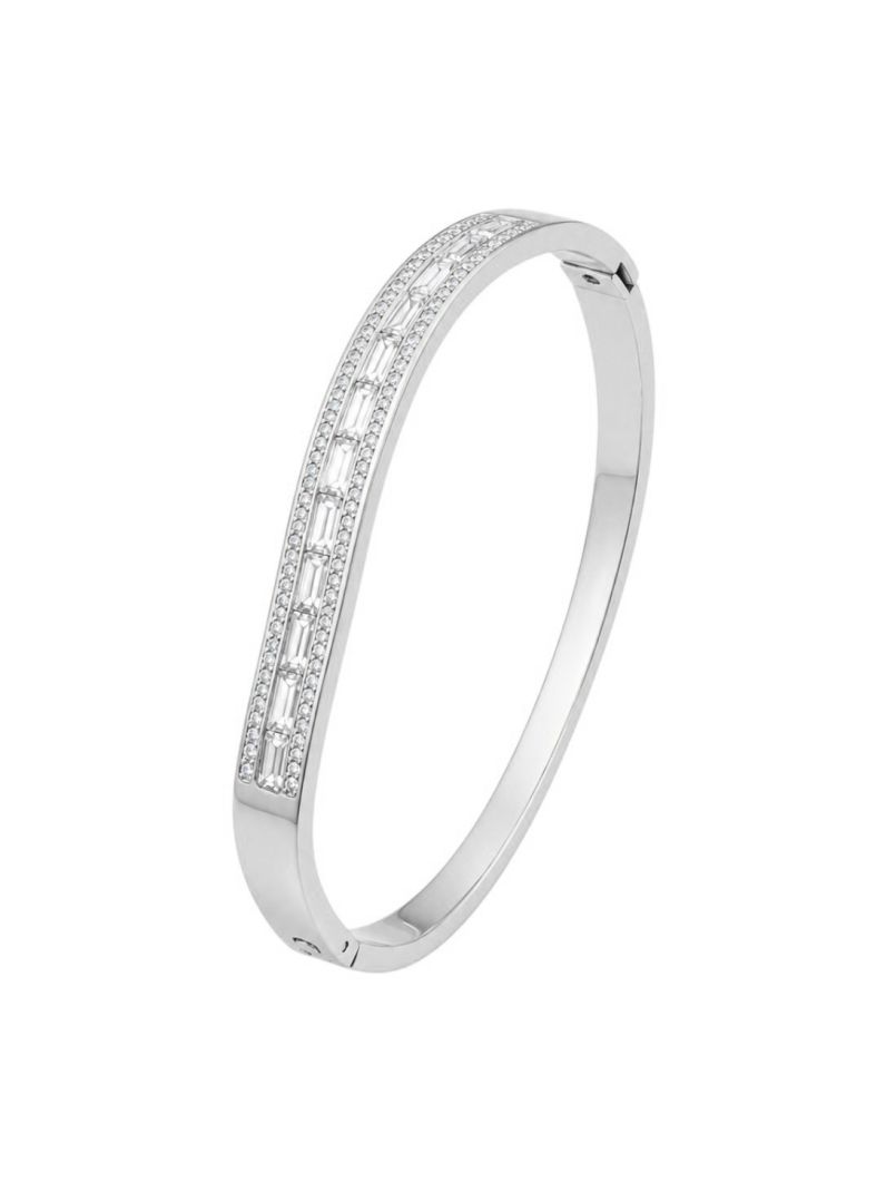 Bracelete Folheado a Ouro 18k e Prata Ondulado com Navetes