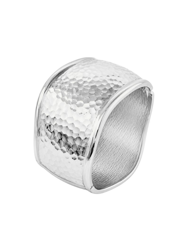 Bracelete Folheado a Ouro 18k e Prata Ondulado Maxi Martelado