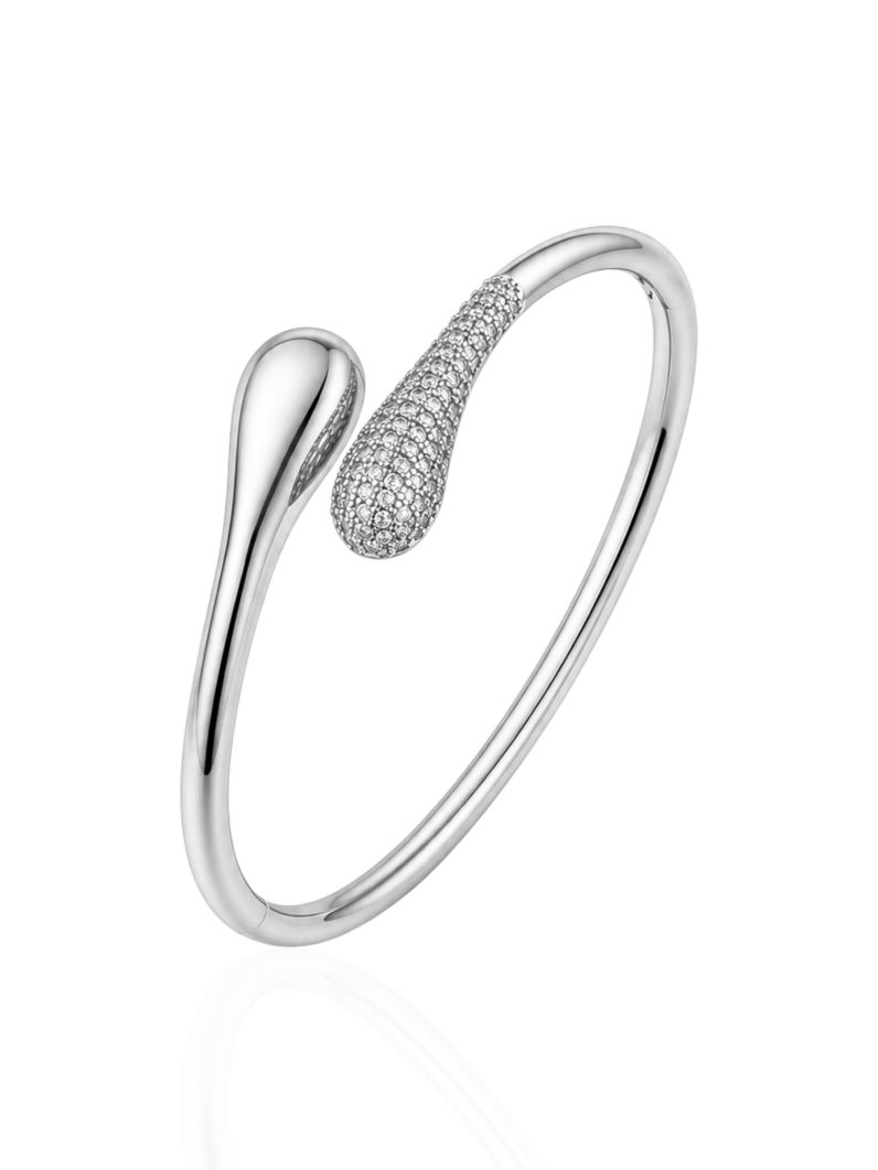 Bracelete Folheado a Ouro 18k e Prata Prego Cravejado