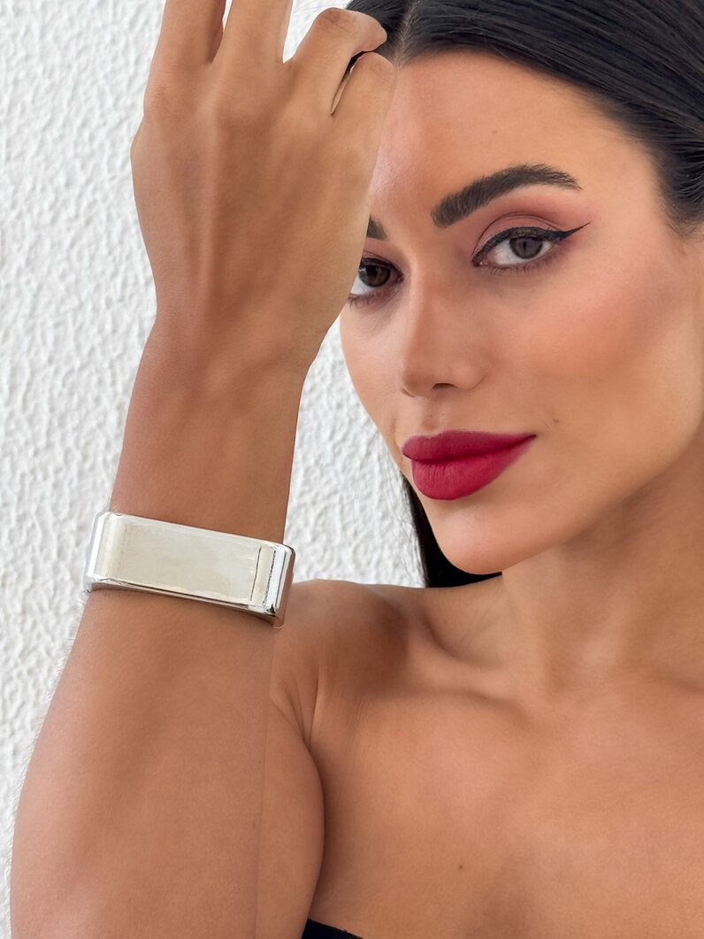 Bracelete Folheado a Ouro 18k e Prata Quadrado Max