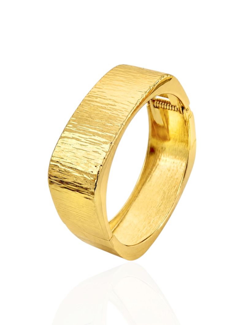 Bracelete Folheado a Ouro 18k e Prata Quadrado Texturizado