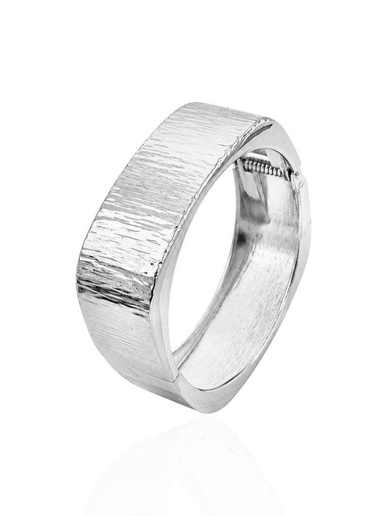 Bracelete Folheado a Ouro 18k e Prata Quadrado Texturizado