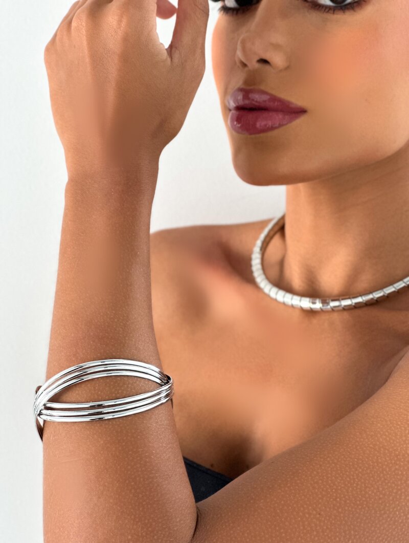 Bracelete Folheado a Ouro 18k e Prata Seis Fios