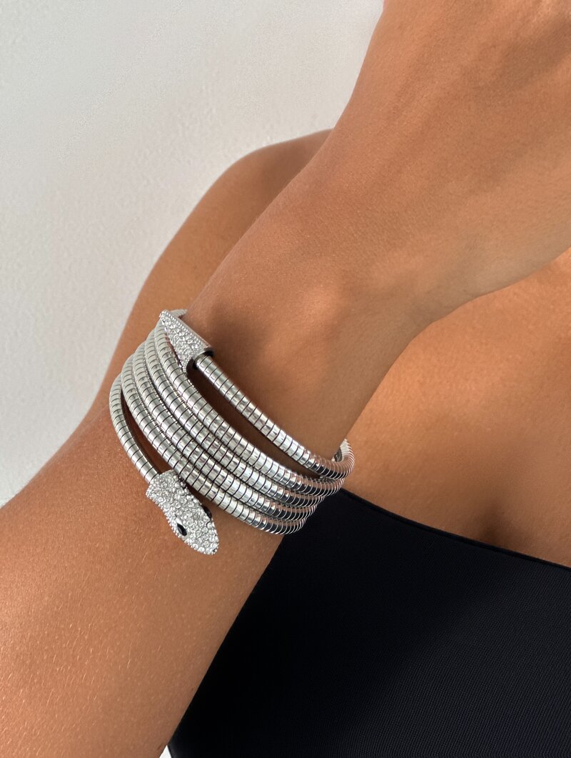 Bracelete Folheado a Ouro 18k e Prata Serpente